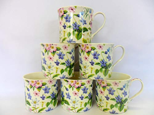 Set of 6 Dog Rose China Palace Mugs