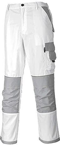 Portwest Pantalón Painters Pro , Tamaño: XXXL, Color: Blanco, KS54WHRXXXL