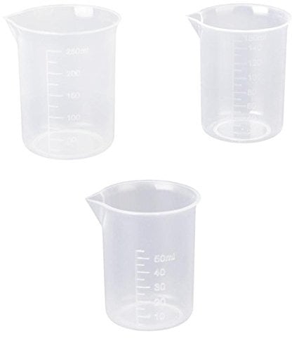50 150 250 ml Transparente Kunststoff Labor Messbecher 3 Stk. Messbecher Werkzeug