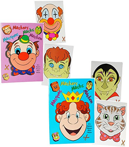 alles-meine.de GmbH 2 Verschiedene Set`s/Bastelbücher: Masken basteln - mit 20 verschiedenen Masken - z.B. Tiere - Clown - Prinz - Vögel - für kleine & große Kinder - passend f..