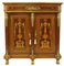 Casa Padrino Empire Barock Kommode Mahagony Intarsien mit Marmorplatte