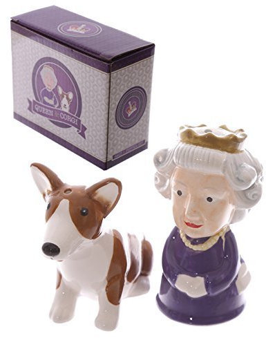 QUEEN AND CORGI SALT AND PEPPER SET by Puckator