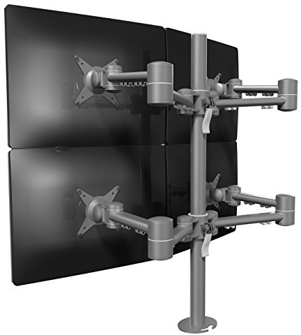Dataflex 622 ViewMate Style Monitorarm (Tragkraft max. 4X 12kg, bis 61 cm (24 Zoll) Bildschirmdiagonale, VESA: MIS-D 75x75/100x100mm kompatibel) Silber, 52.622