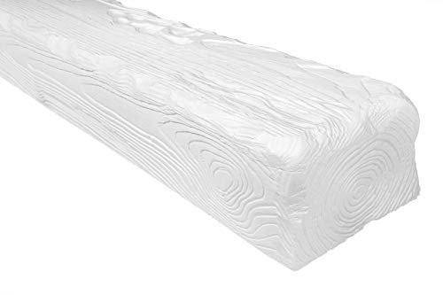DECO WOOD Deckenbalken EQ005 aus Polyurethane, 2m Länge, PU Balken Holzoptik (weiß - 19x13cm) Wandbalken Hartschaum Deckenverkleidung