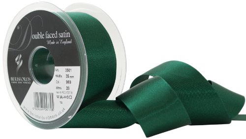 Berisfords Double Satin Ribbon, Forest, 35 mm x 20 m