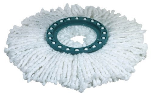 Leifheit Ersatzkopf Disc Mop 2er-Set mit saugfähiger Microfaser, Wischmopp mit hoher Wasser- und Schmutzaufnahme, spielend leicht wechselbarer Ersatzmop
