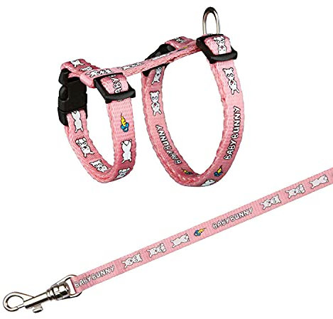 Trixie 6265 Geschirr mit Leine für kleine Kaninchen, Nylon, 20–33 cm/8 mm, 1,25 m