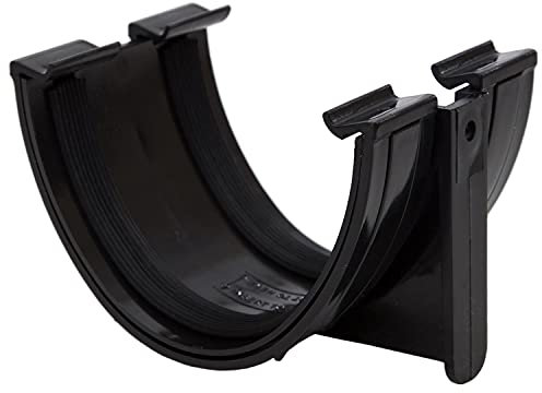 Polypipe Polyflow Deep Capacity [Black] Gutter Union RD502 for 117mmx 75mm PVCu Half Round deepline guttering Systems