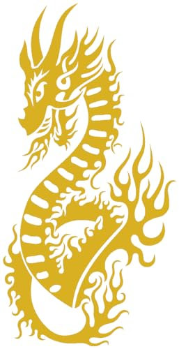 Samunshi® Drachenaufkleber Motiv 150 Tribal 7,6 x 15cm goldmetalleffekt