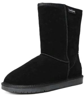 Minnetonka Women's Olympia Suede Short Boot, Black, 7 M US