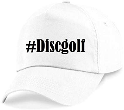 Reifen-Markt Base Cap Hashtag #Discgolf Größe Uni Farbe Weiss Druck Schwarz
