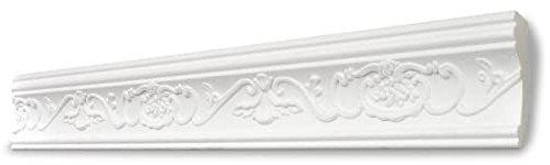 Decosa Stuckleiste G6 Gianna - Deckenleiste in Weiß - 30 Leisten à 2 m Länge = 60 m - Zierleiste aus Styropor 35 x 75 mm - Für Decke oder Wand