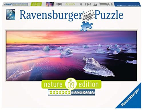 Ravensburger Puzzle 15075 - Jökulsárlón, Island - 1000 Teile Puzzle für Erwachsene und Kinder ab 14 Jahren, Strand-Puzzle im Panorama-Format