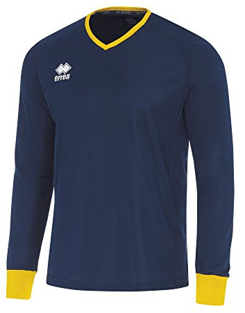 Errea Herren Langarm Lennox T-Shirt, Marineblau/Gelb, XXL
