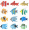 TOYMYTOY 12 stücke Kunststoff Mini Fisch Spielzeug Simulation Tropische Fische Abbildung Modell Vorschule Kinder Lernspielzeug