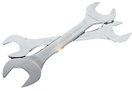 Doppelmaulschlüssel, 3 mm, ultradünn, metrisch für die Reparatur in sehr engen Räumen (6–27 mm), 2 Stück, silber