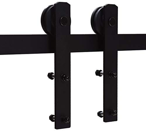 10FT/3M Kit Rail Porte Coulissante Systeme Porte Coulissante, Ensemble Industriel pour Porte Coulissante Interieur