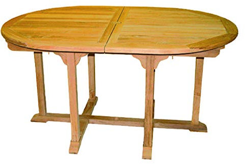 Mojawo XXL Premium Teak Tisch Gartentisch Oval ausziehbar 220/160 x 110 x 75cm aus nachhaltigen Plantagenanbau