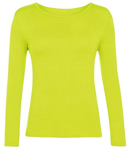 Candid Styles Childrens Kids Unisex Boys Girls Long Sleeve Plain T-Shirt Top Tee School PE (Age 7-8, Yellow)