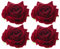 4pièces Lot De Pinces À Cheveux Fleurs De Rose Artificielles Accessoires Élégants Pour Fête Mariage Et Hawaïennes Rouge