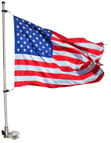MARINE CITY Flaggenmast aus Edelstahl, 53,3 cm x 45,7 cm, US-Flagge für Boot, Yacht (1 Set)