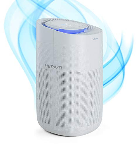 Mellerware - Purificador de aire Freshly! | 3 Filtros | Filtro HEPA 13 + carbon activo | Indicador calidad del aire | 50W | Air purifier con Temporizador | Sensor PM 2.5 | Hasta 50 m2 | EN-1822