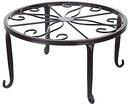Yeehliny Metall-Pflanzenständer, Blumentopfhalter, Kunst-Topfhalter, Schmiedeeisen, Blumenhocker Blumentopfständer, Flowerpot Basis für Innen-Balkon Outdoor Garten (1PC-Bronze)