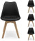 Homely - Pack de 4 sillas de Comedor o Cocina de diseño nórdico Day, Asiento de Polipropileno y Patas de Madera de Haya, Color Negro