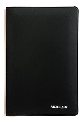 Maelsa® Etui PVC Porte Carte Grise 26,5x13,3 cm - pour Carte Grise Européenne 25,4x12,5cm déplié - pour Homme ou Femme - Voiture, Moto, Scooter - Haute qualité - Pratique - Robuste UNI (Noir)