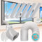 Kerykwan Kit de puerta de ventana de aire acondicionado portátil con manguera de escape de 5.9 pulgadas, kit de ventilación de CA ajustable para conductos, panel de sellado universal de CA
