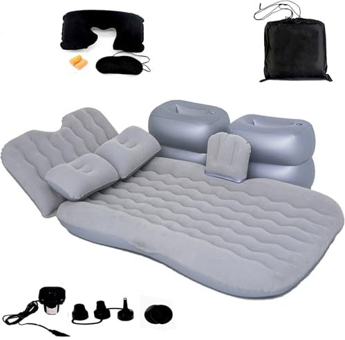 Icelus Auto Matratze SUV Luftmatratze with Luftpumpe 185 * 90 * 15 cm Aufblasbare Camping Kombi Luftbett für Auto Rücksitz Dickere Kofferraum Matratze Bett für Camping Outdoor Traveling