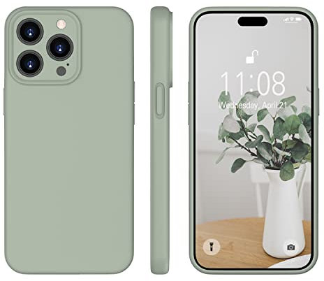 WXX für iPhone 14 Pro Max Hülle Silikon Case, Ultra Dünn mit Microfiber, Flüssig Silikon Gel Kratzfeste Schutzhülle Matt Hülle für iPhone 14 Pro Max 6.7'' Kupfer Grün