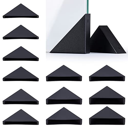 BENECREAT 60 protectores de esquina triangulares, 6 tamaños de protectores de esquina de cristal de plástico, cubiertas de esquina de espejo negro, protector de borde de prueba
