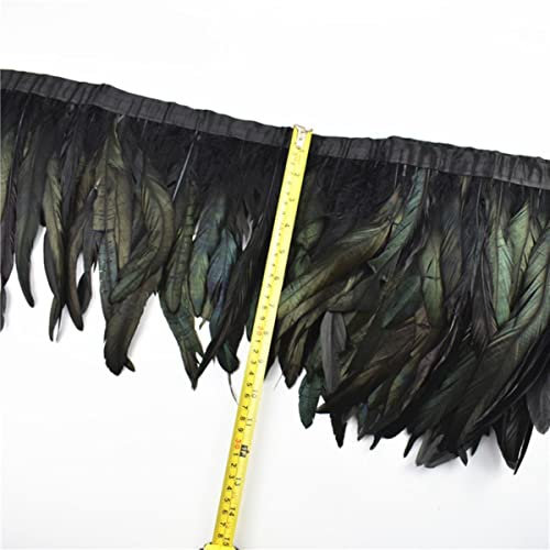 1 Meter weiß schwarze Fasanenfedern für Kleidung Band für Diy Tape Truthahn Strauß Fransen Trim Gans Nähen Posamenten-20-25cm Gong ji Wei