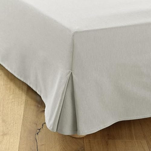 Cache-Sommier 160x200 Gris | 4 Volants de 30 cm | Qualité Hôtelière