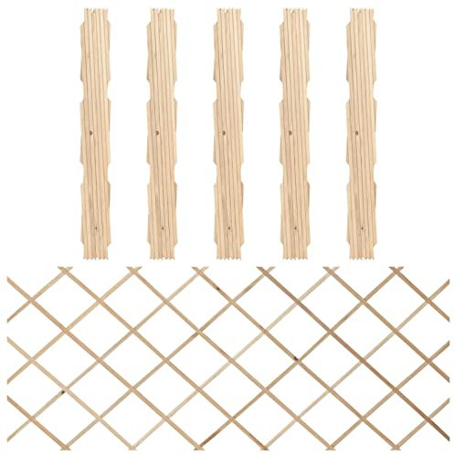 BaraSh Clôtures en Treillis 5 pcs Bois de Sapin Massif 180x80 cm,Barriere Jardin Exterieur,Barriere Jardin,Portillon Grillage