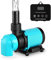 JEREPOND Aquarium Return pump with LCD display controller, DC 24V aquarium pump for saltwater freshwater aquarium,fish tank,sump,20 speeds ECO Quiet Submersible and inline pump (660GPH 25W)
