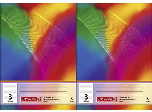 Brunnen 104590302 Schulheft A5 (16 Blatt, liniert, Lineatur 3, Klasse 3) (Packung mit 2)