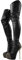 blingqueen Stivale da donna con plateau sopra il ginocchio, con borchie, Poliuretano nero., 37 EU
