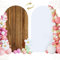 OurWarm Holzbogenabdeckung, Holzmaserung und Weiß, 2-in-1 Rundbogen-Hintergrundabdeckungen, Spandex-Bogen, dehnbarer Hintergrund, Stoff für Geburtstagsparty, Babyparty, Hochzeit, Bogenständer,