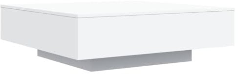 vidaXL Table Basse avec Lumières LED, Table d'Appoint, Bout de Canapé, Meuble de Salon Salle de Séjour, Moderne, Blanc Bois d'Ingénierie