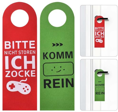 2 Piezas Cartel Puerta No Molestar, Letrero No Molestar Puerta, Do Not Disturb Door Sign, Cartel No molestar Puerta Habitación, Cartel No Molestar Gamer, para Gaming Zone, Casa (Rojo+Verde)