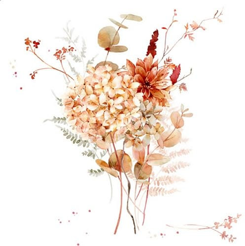 20 Servietten Blumen, Garten & Natur Einzelne Blumen Shabby-Look als Tischdeko. Papierservietten mit Motiv. Auch für Decoupage und Serviettentechnik 33x33cm