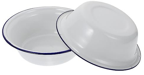 Luxshiny 2piezas Tazón De Sopa De Esmalte Para Hogar Cuencos Creativos Para Ensaladas Sopas y Ramen Para Cocinas y Restaurantes