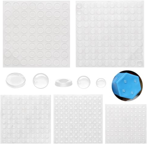 464 Stück Elastikpuffer Transparent 5 Größen Selbstklebend Gummipuffer, Silikon Türpuffer Schutzpuffer Möbelpuffer-Set, Anschlagdämpfer Bumper Pads für Möbel Notebook Schränke Schubladen