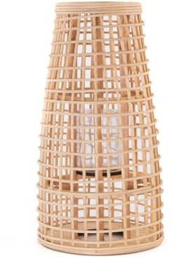 CREEDWOOD Bambus Laterne Iva | Naturfarben | mit Glaseinsatz | Kerzenleuchter Bodenleuchter Bambusleuchte Laterne Kerzenhalter Windlicht | Größe: 40 cm