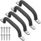 Dolibest 4er Klettergriffe, 18cm Klettergerüst Haltegriffe Kinder Rutschfeste Solide Handgriffe für Spielplatz/Schaukel/Spielset/Spielturm/Spielhaus/Outdoor Monkey Bars/Hochbett/Baumhaus,Metal Schwarz