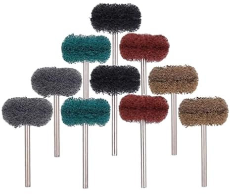 50 Stück Nylon-Schleifkopf, Polierbürste, Scheuerschwamm, Schleifpolierscheibe, Fräser für Rotationswerkzeuge/Polierer/Handbohrer, gemischt, mit 2,35 mm Schaft, 40 Stück