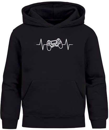 MoonWorks® Kinder Hoodie Jungen Gaming Gamer Zocken Herzschalg Konsole JKapuzenpullover Print