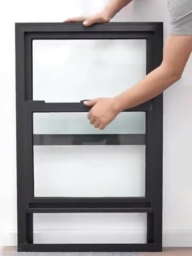 Finestre scorrevoli Piccolo Scorrevole Verticale Finestre con Vetro Temperato e Schermo, Case/ Bagni/ Scantinati/ Docce Esterne Sostituzione Finestra di Ventilazione, Telai in Alluminio(WxH 14x35 in/3